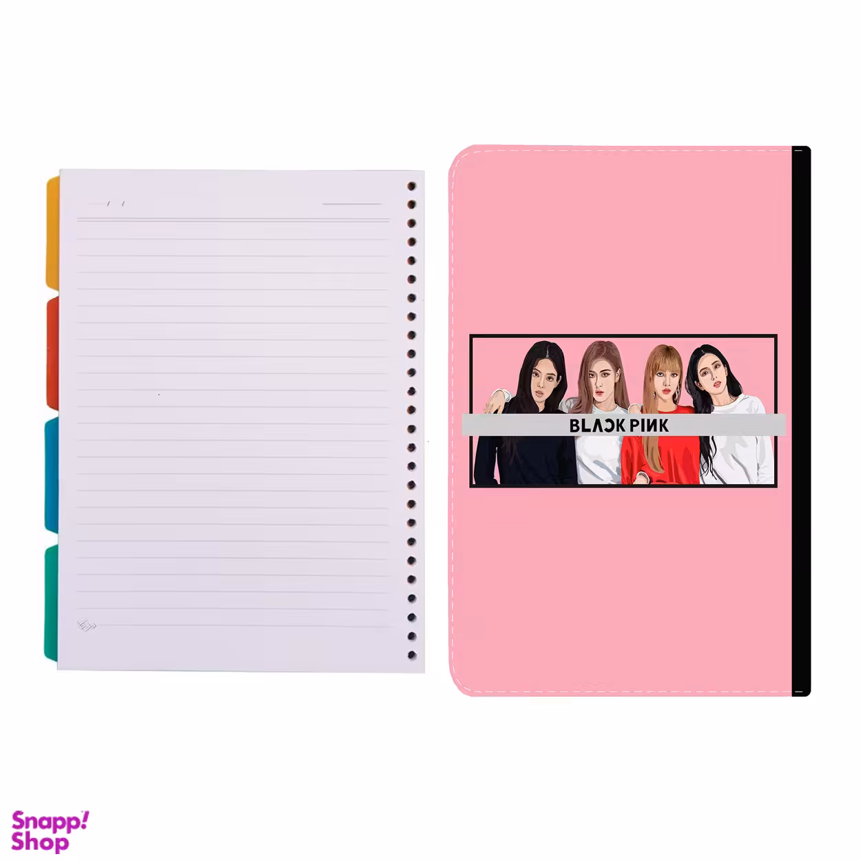 کلاسور طرح بلک پینک کد 32 به همراه کاغذ کلاسور