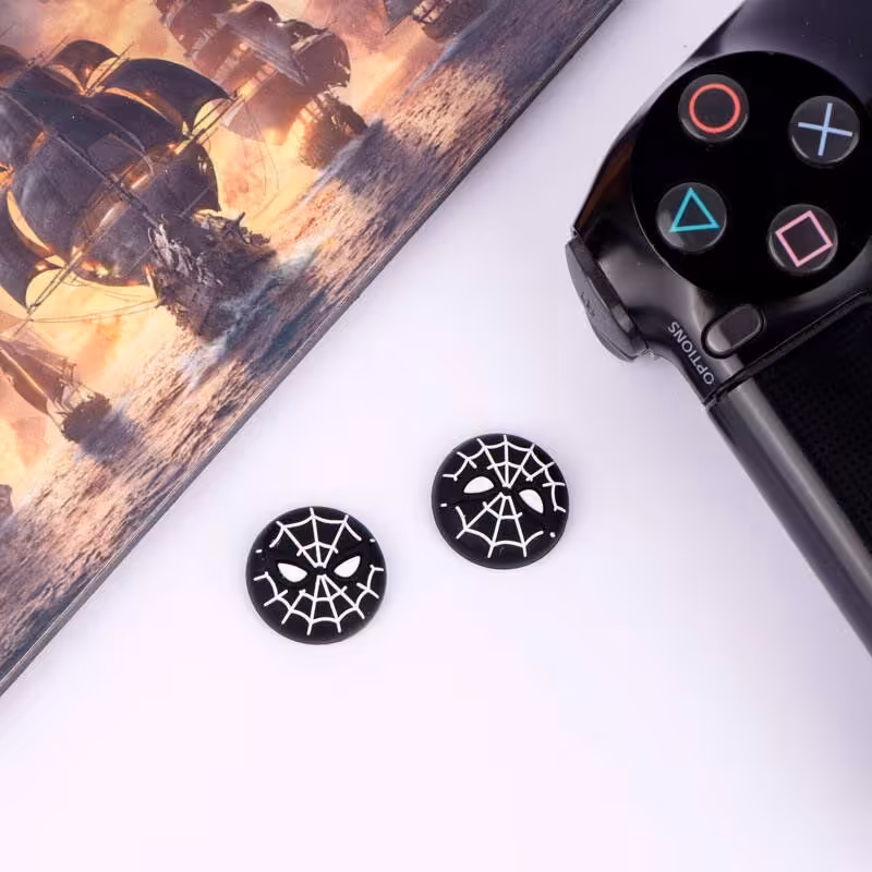 روکش آنالوگ دسته بازی 2تایی PS4-XBOX طرح Spider Man مشکی کد 1