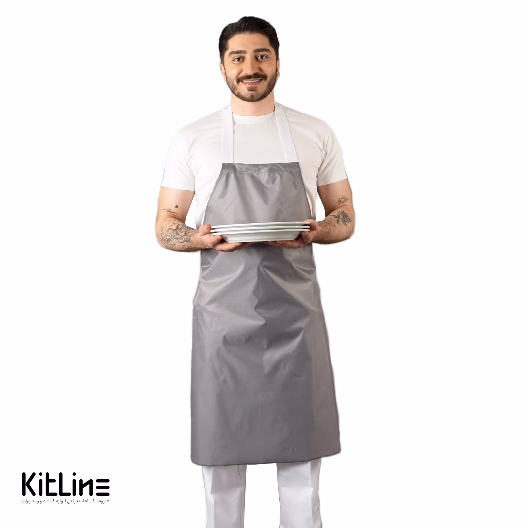 پیشبند پلاستیکی ضد آب طوسی پوشاکو