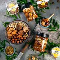 عسل مغز معمولی 500 گرمی مطهر گردو بادام زمینی و کنجد و بادام درختی و عسل درجه یک