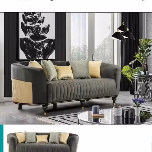 مبل راحتی پایه چوبی و فلزی