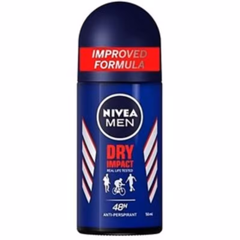 مام رول مردانه نیوا درای ایمپکت 48 ساعته 50 میل ا Nivea Deo Roll Dry Impact 48h For Men 50ml