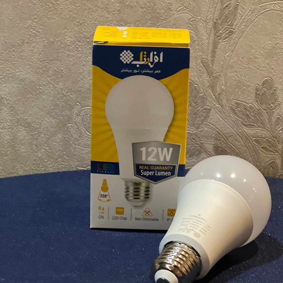 لامپ حبابی 12وات led افراتاب نورسفید