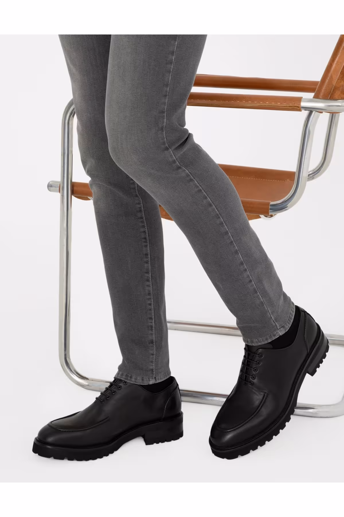 کفش های کژوال چند رنگ مردانه روزمره چرمی 100 ٪ سیاه Pierre Cardin