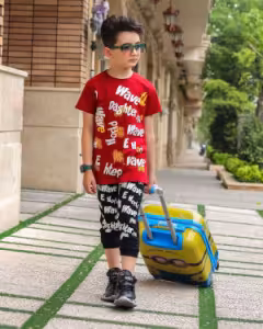 تیشرت شلوارک اسپرت طرح wave