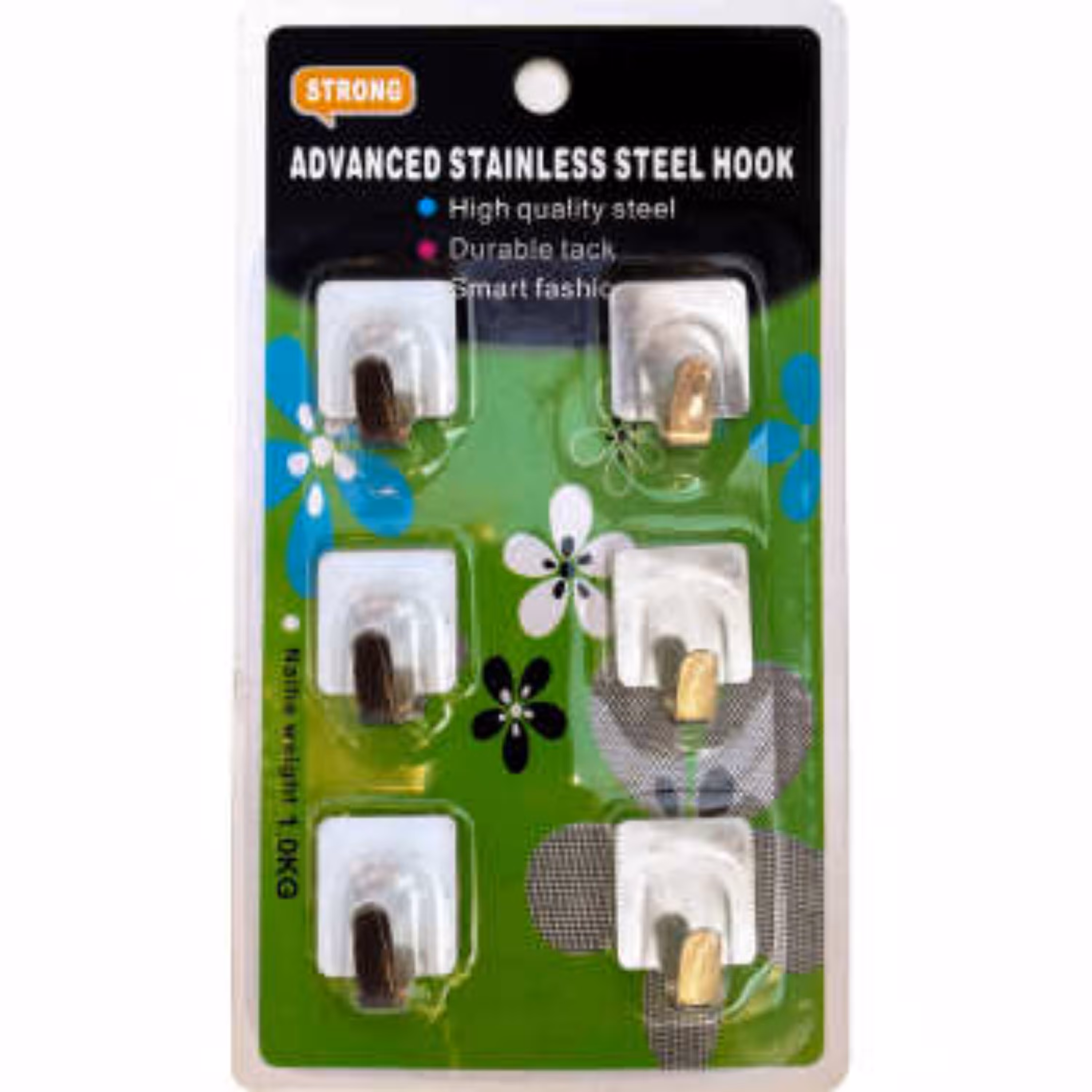 قلاب گیره چسبی تمام استیل مربع