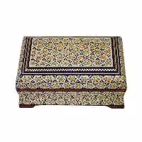 جعبه جواهرات خاتم کاری مدل پایه دار کد 55