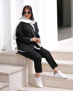 مانتو شلوار زنانه نخی مدل سه تیکه مدل تارا