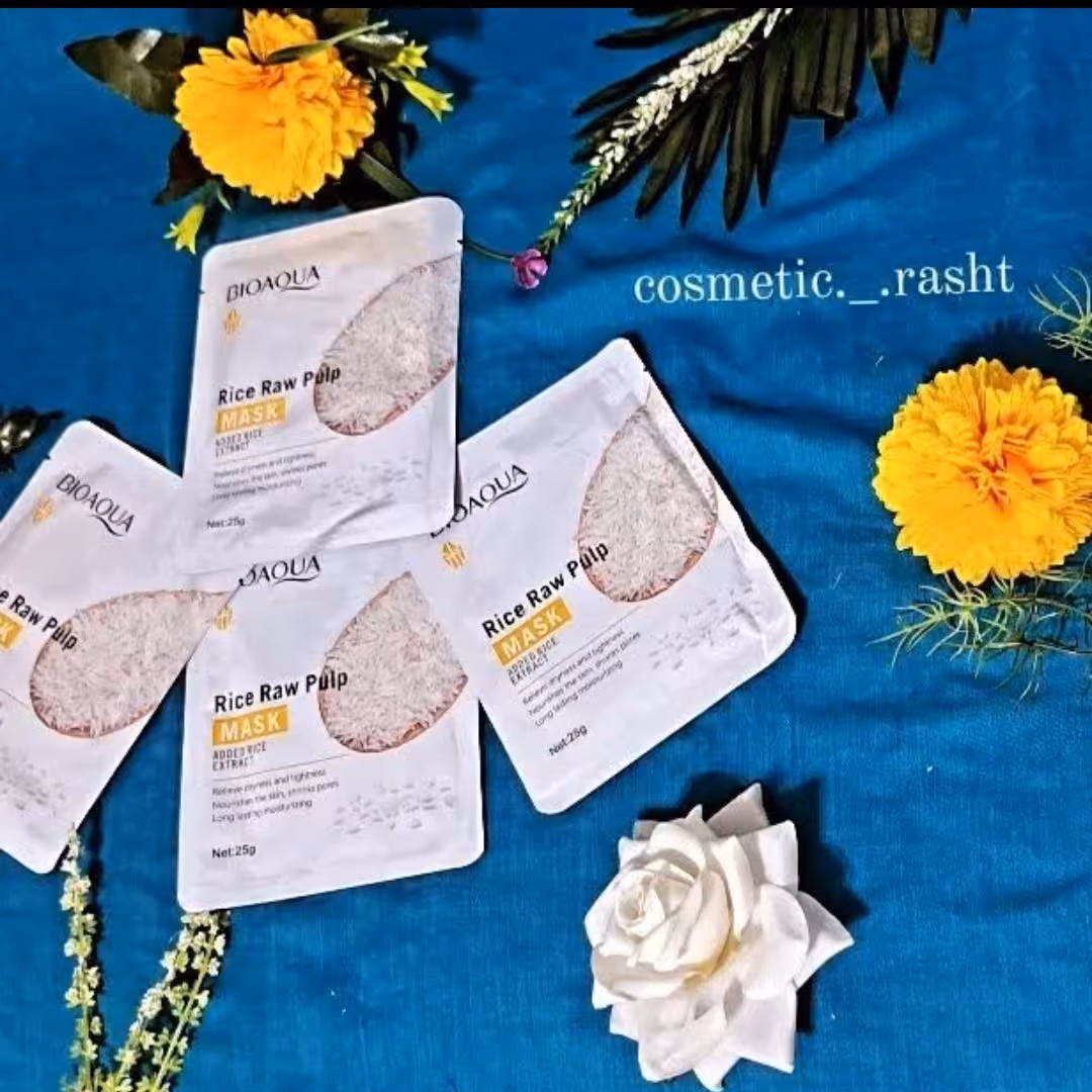 
ماسک صورت ورقه ای عصاره برنج خام بیوآکوا