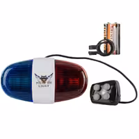 بوق دوچرخه XC-325 چراغ دار پلیسی با 4 صدا و 6 چراغ LED