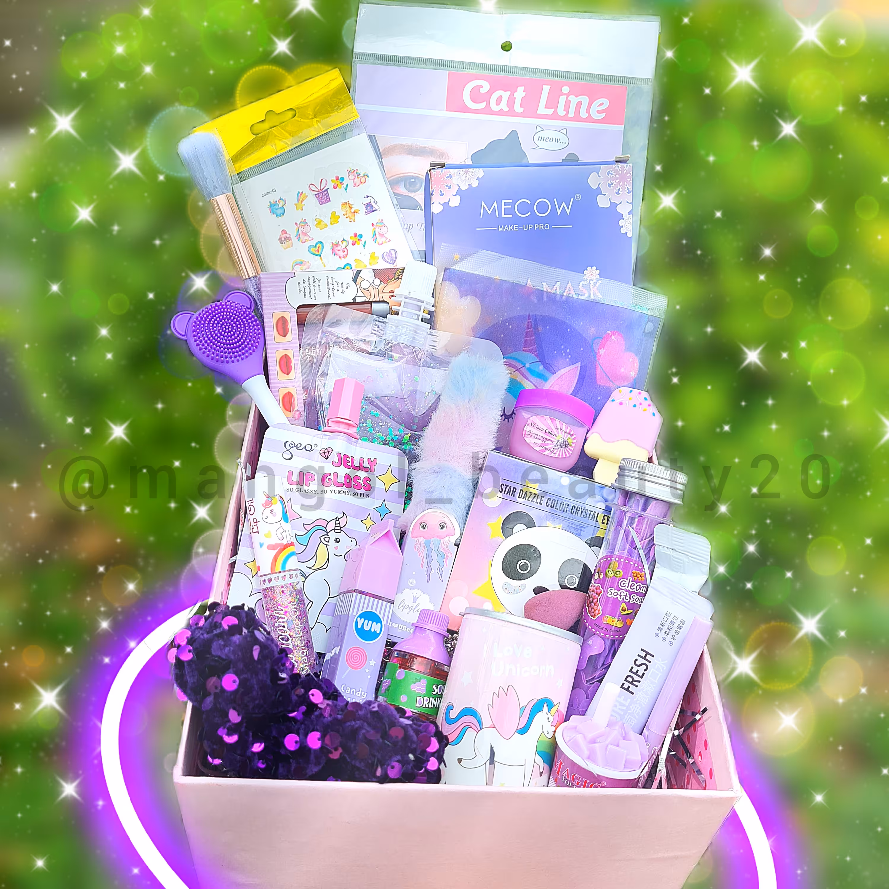 پک لوازم آرایشی کادویی بنفش