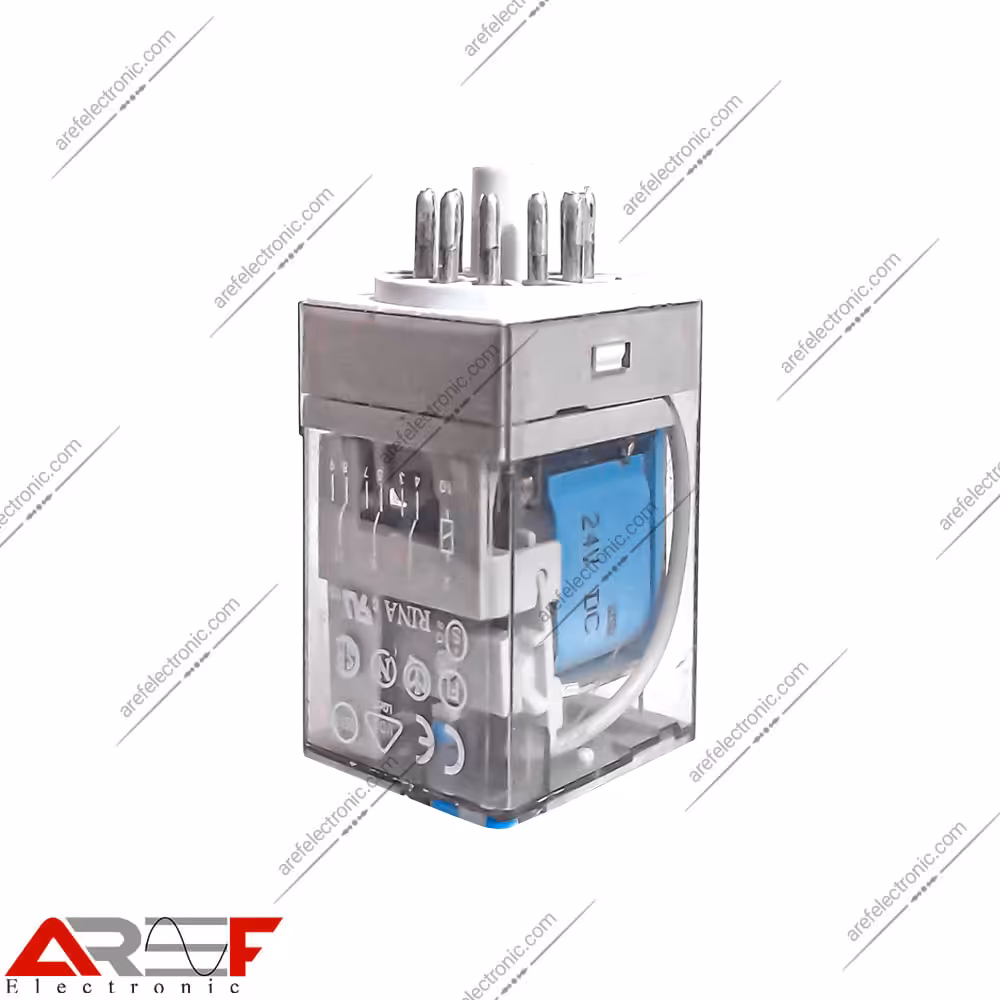 رله شیشه ای پایه گرد فیندر Finder مدل 601390240040 دارای 24 ولت 10 آمپر 11 پایه - فروشگاه عارف الکترونیک