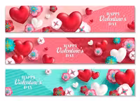 وکتور بنر ولنتاین | گرافیک با طعم تربچه