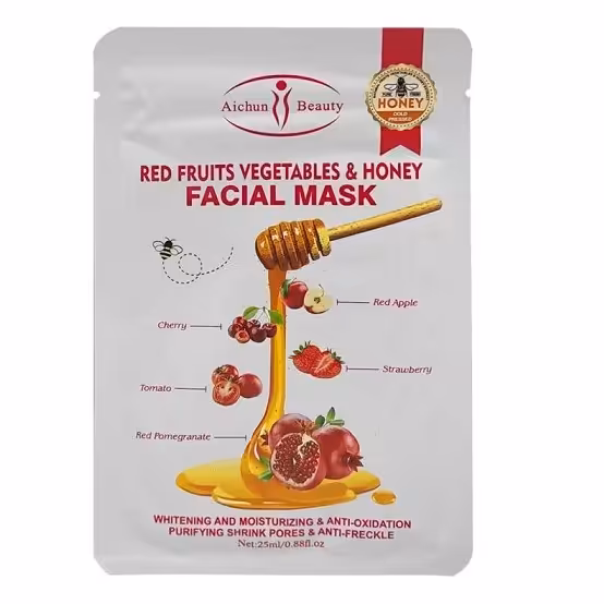 آیچون ماسک ورقه ای صورت آیچون بیوتی حاوی میوه های قرمز و عسل 10 عددی  25 میل