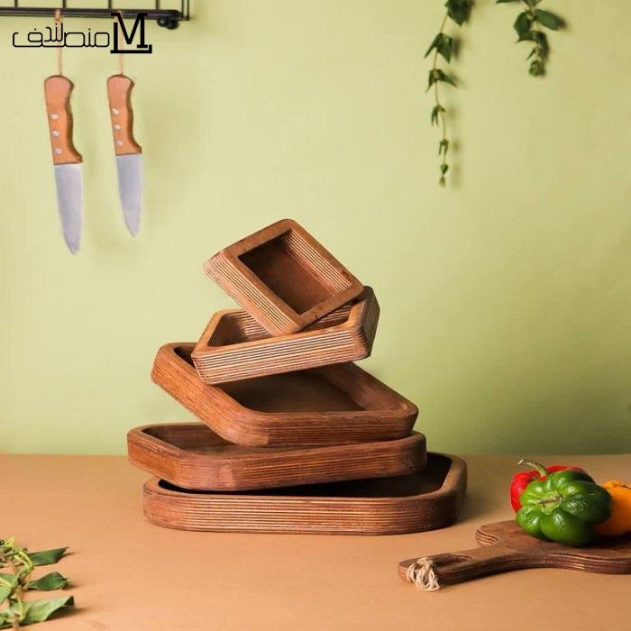 سینی سرو 5 تیکه چوبی