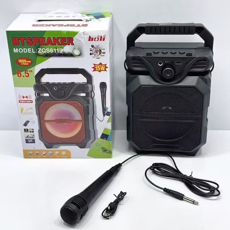 اسپیکر  شیش و نیم اینچ بلوتوث فلش قابلیت اتصال میکروفن مدل ZQS-6119 