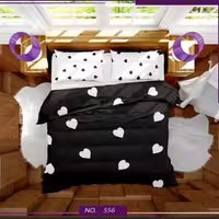 ست خواب دونفره - طرح قلب - جنس مخمل - کد556