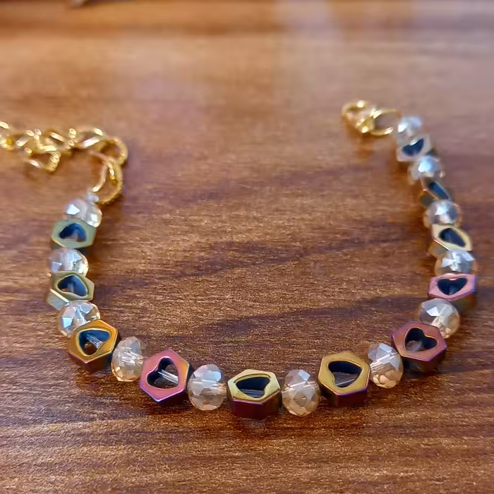 دستبند حدید کریستال