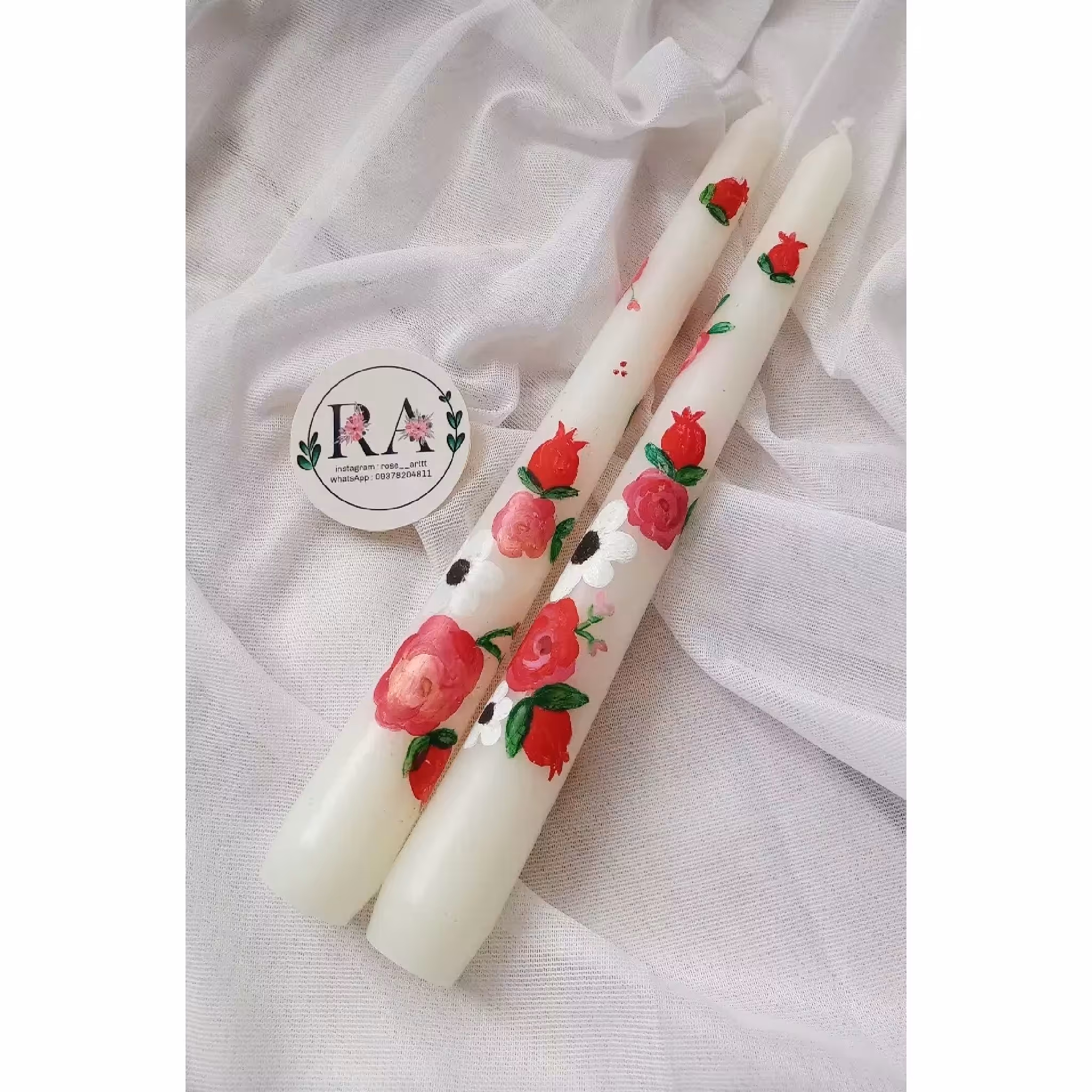 شمع قلمی طرح انار دو عددی