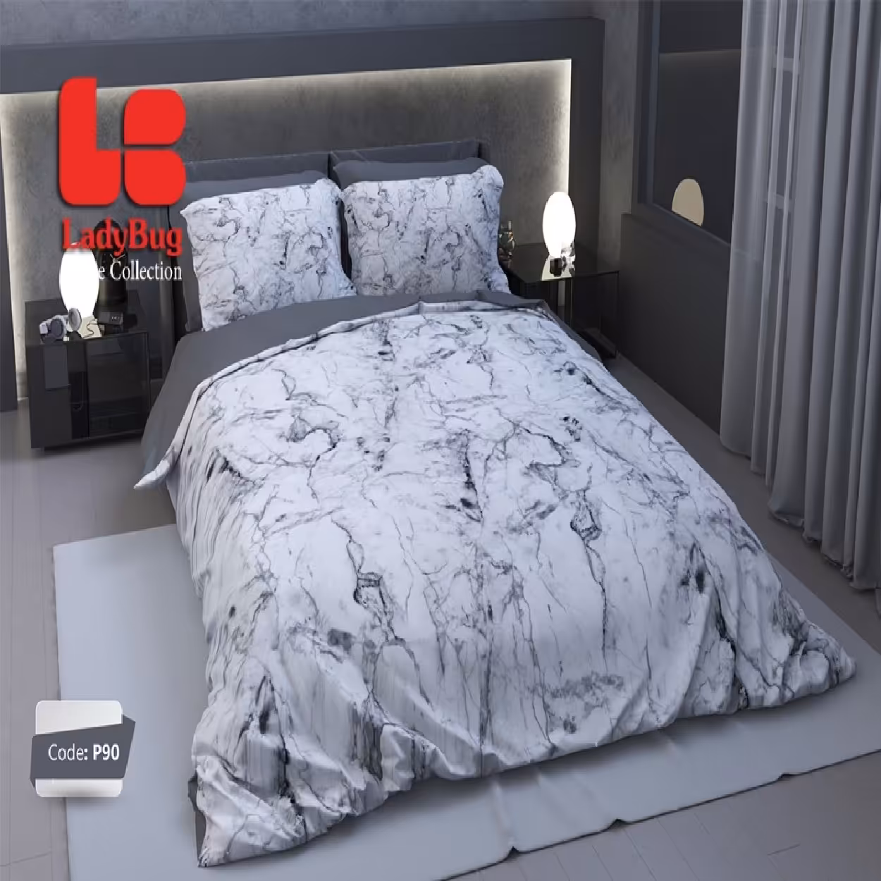 سرویس روتختی لیدی باگ LB کد P-90 دونفره 6 تکه