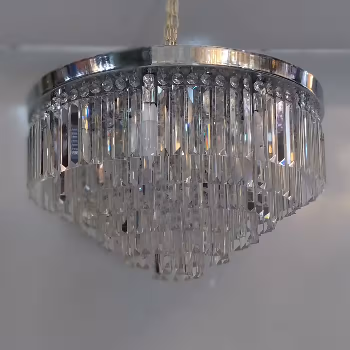 لوستر کریستالی قطر 60 شش ردیف کریستال  (پسکرایه)