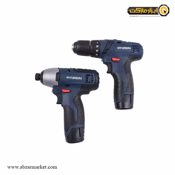 کیت دریل و پیچ گوشتی شارژی هیوندای 12 ولت مدل HP121L-CD2121L