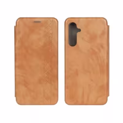 کیف چرمی موبایل طرح دار مغناطیسی Samsung Galaxy A25 5G کرم