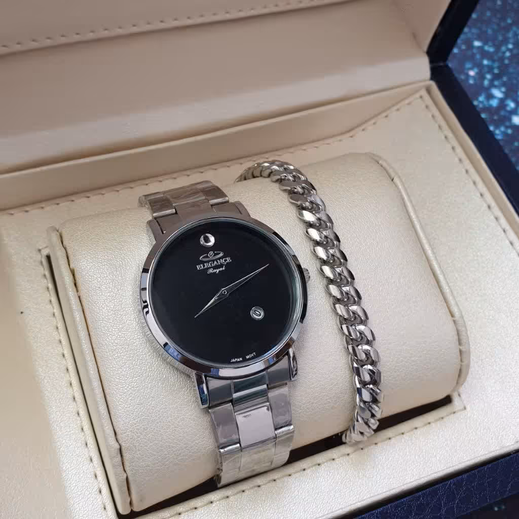 ساعت مچی الگانس مردانه و پسرانه رنگ ثابت . ELEGANCE 