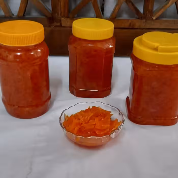 مربای هویج  خانگی   نیم کیلویی طبیعی امساله بدون موادافزودنی باطعمی بی نظیر