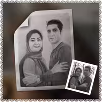 طراحی دو چهره در یک قاب سایز 42×65