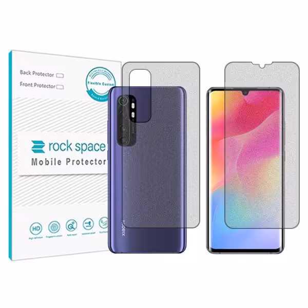 گلس صفحه نمایش و پشت گوشی شیائومی نسخه Mi Note 10 Lite مدل نانو هیدروژل گیمینگ برند راک اسپیس کدSS