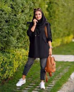 مانتو دانشجویی کتان مکث مدل ملیکا