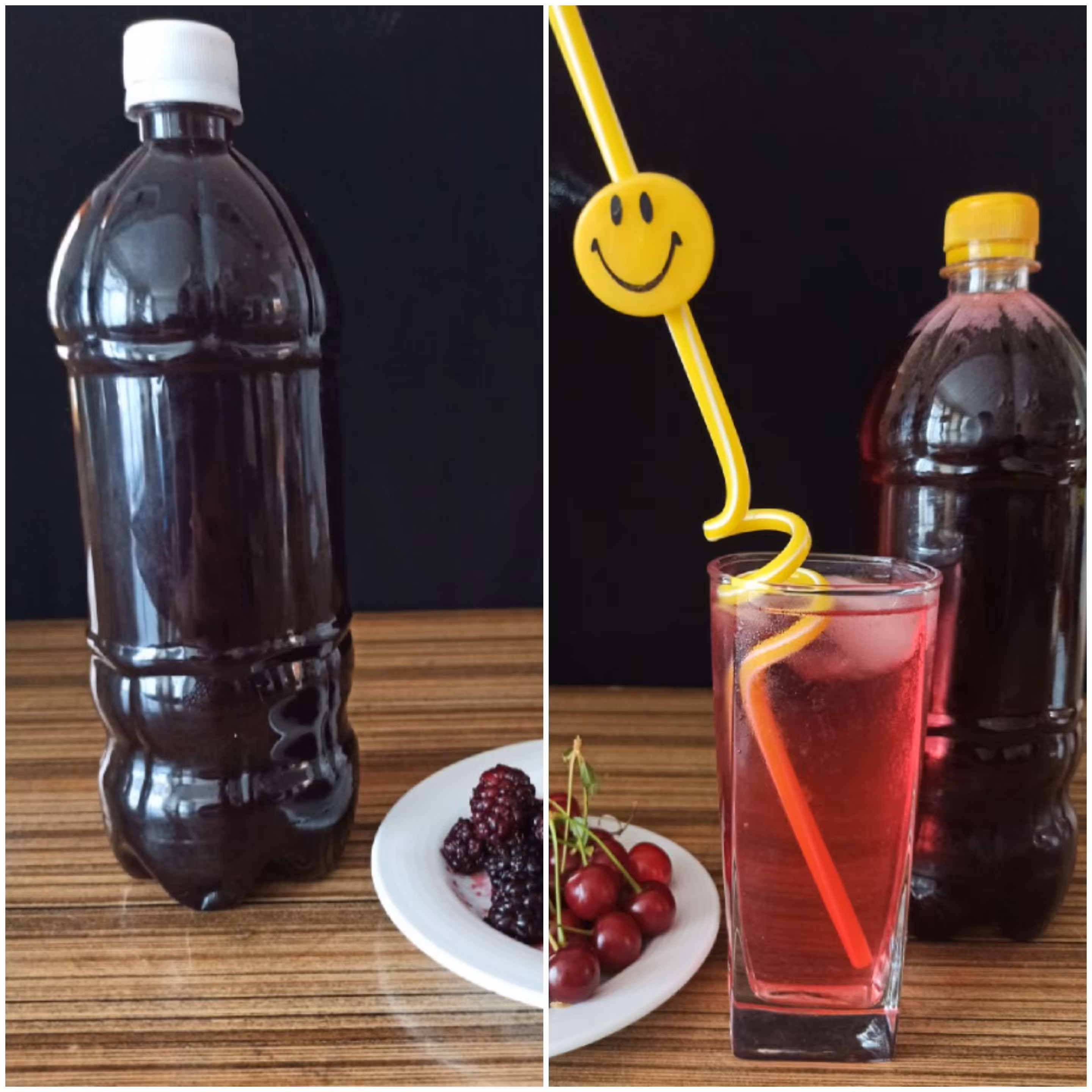 پک دو عددی شربت آلبالو(1300) و شربت شاه توت خانگی(1300)