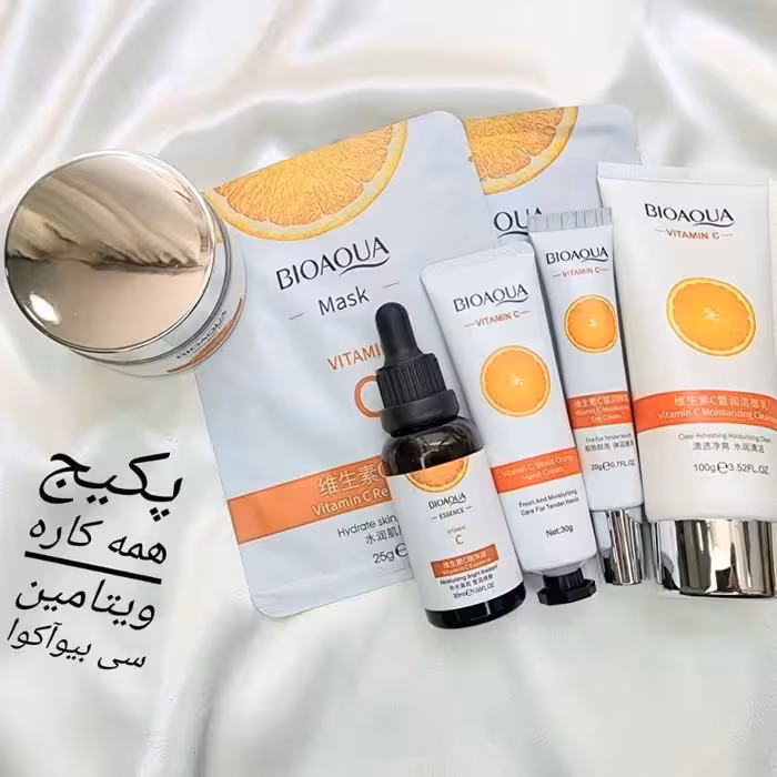 کد t878 پکیج6تکه مراقبت پوست ویتامین سی روشن کننده ، همراه با مشاوره رایگان در خصوص نحوه استفاده پکیج 