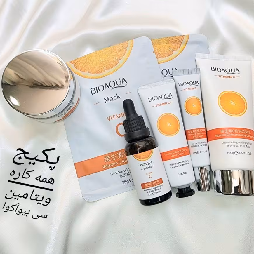 کد t878 پکیج6تکه مراقبت پوست ویتامین سی روشن کننده ، همراه با مشاوره رایگان در خصوص نحوه استفاده پکیج 