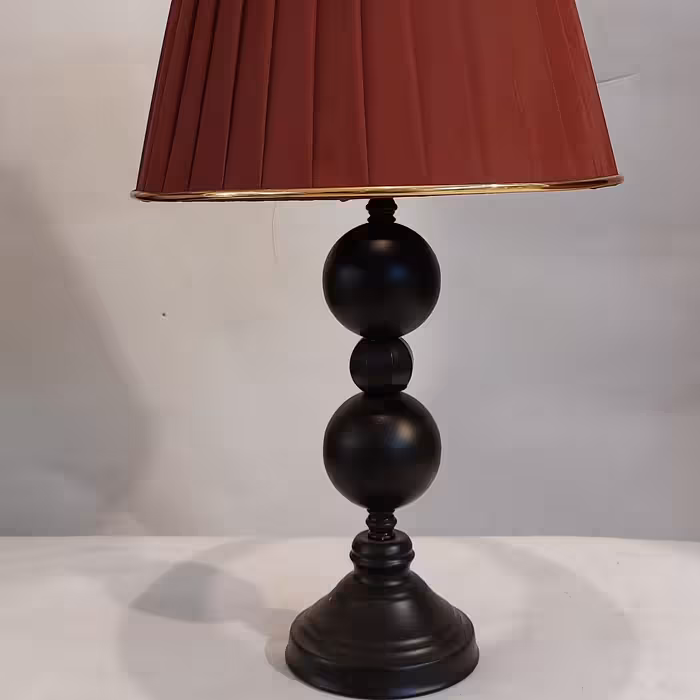 آباژور دو گوی مشکی  فلزی رو میزی پایه و شید  رنگبندی(پس کرایه)