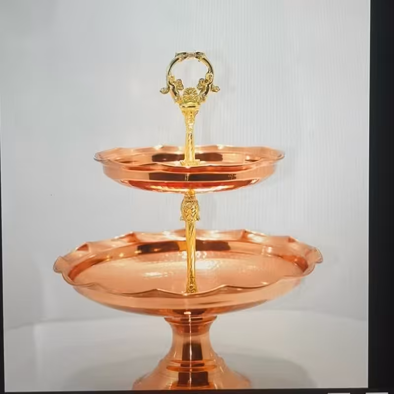 شیرینی خوری 2طبقه مسی 