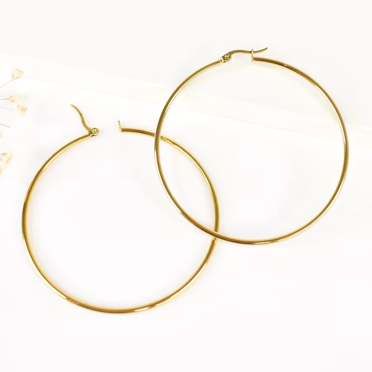 گوشواره استیل سایز متوسط طرح طلا کد 8027