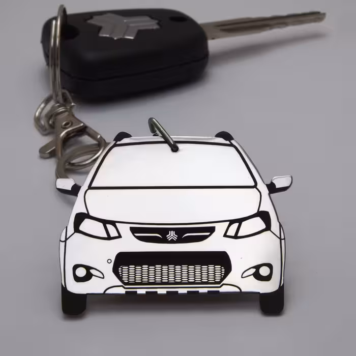 جاسویچی خودرو  استیل طرح کوییک دورو(حک پلاک به انتخاب خودتون)