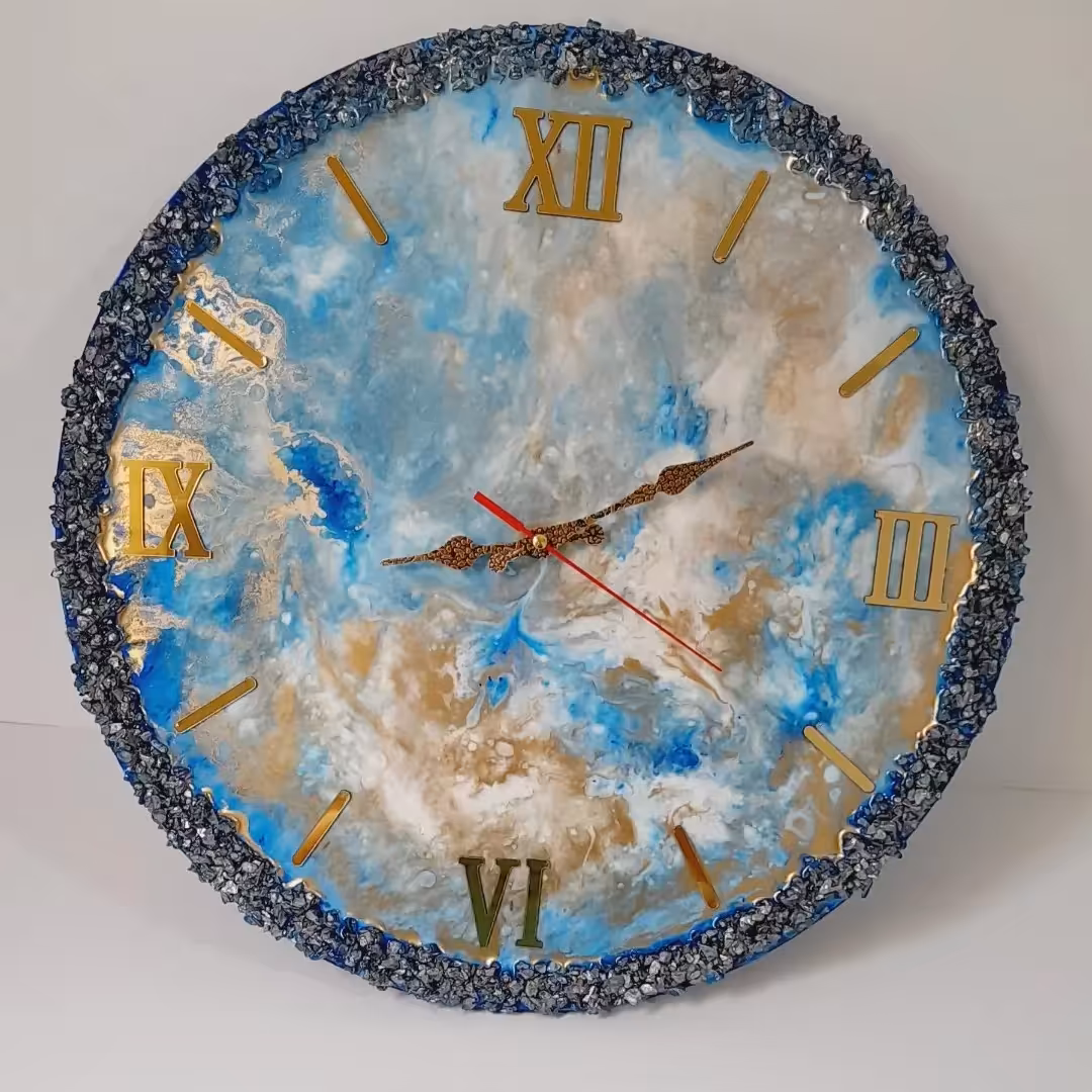 ساعت دیواری رزینی طرح ابروباد