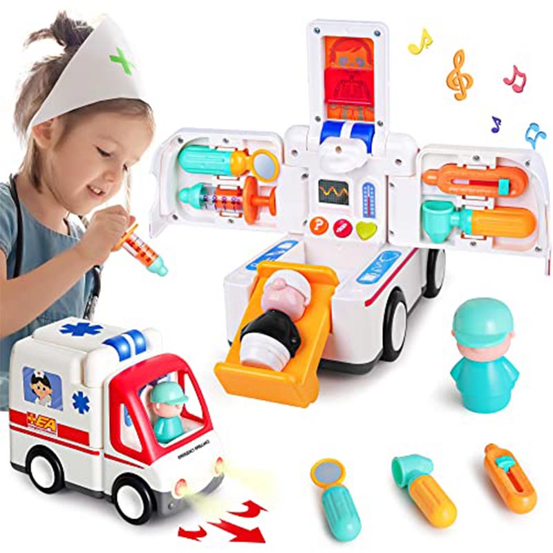 ماشين آمبولانس اسباب بازی با تجهيزات هولی تويز HUILE TOYS کد A9997
