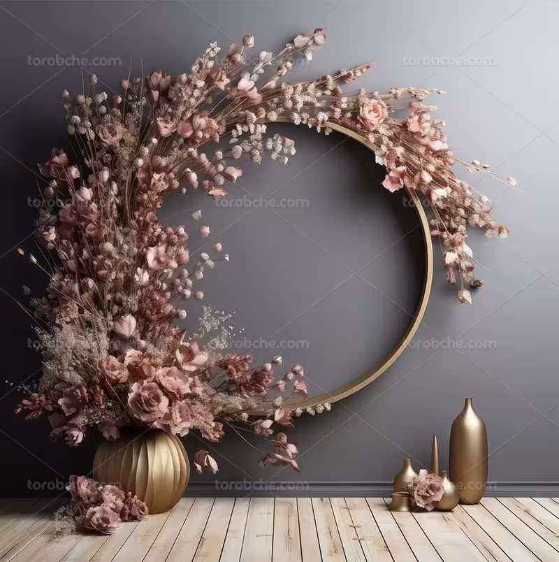 بک دراپ حلقه گل صورتی | گرافیک با طعم تربچه