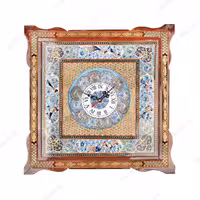 ساعت دیواری خاتم اصفهان با صفحۀ میناکاری سایز 45 در 45