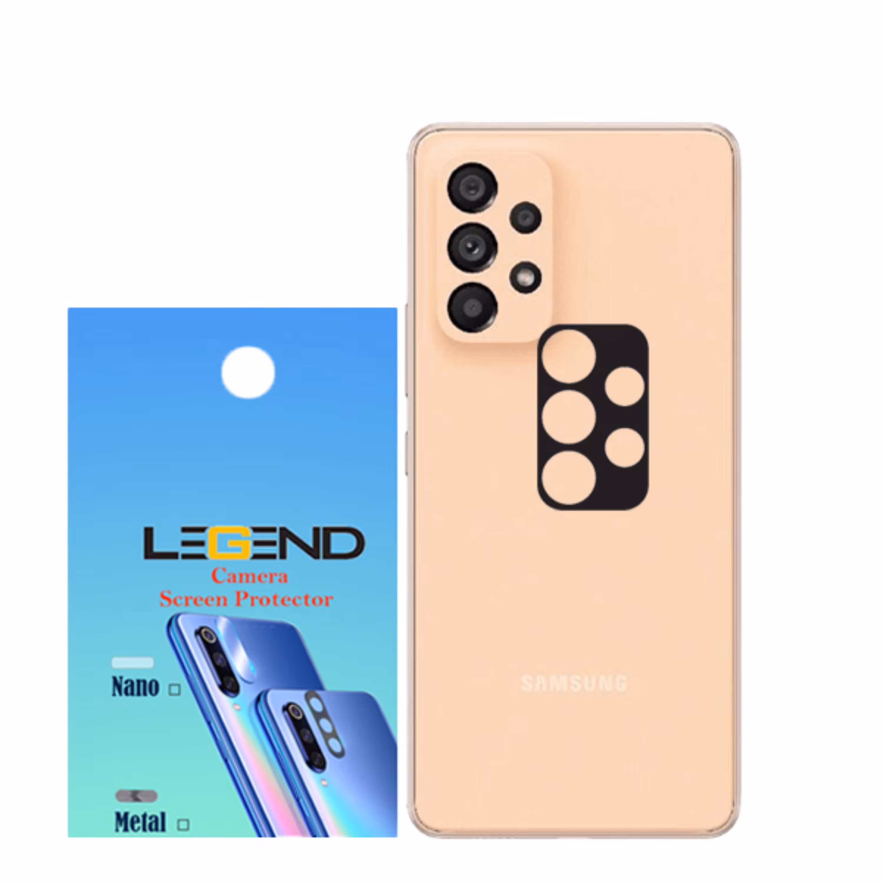 محافظ لنز دوربین قابدار مدل LEGEND مناسب موبایل سامسونگ Galaxy A73 