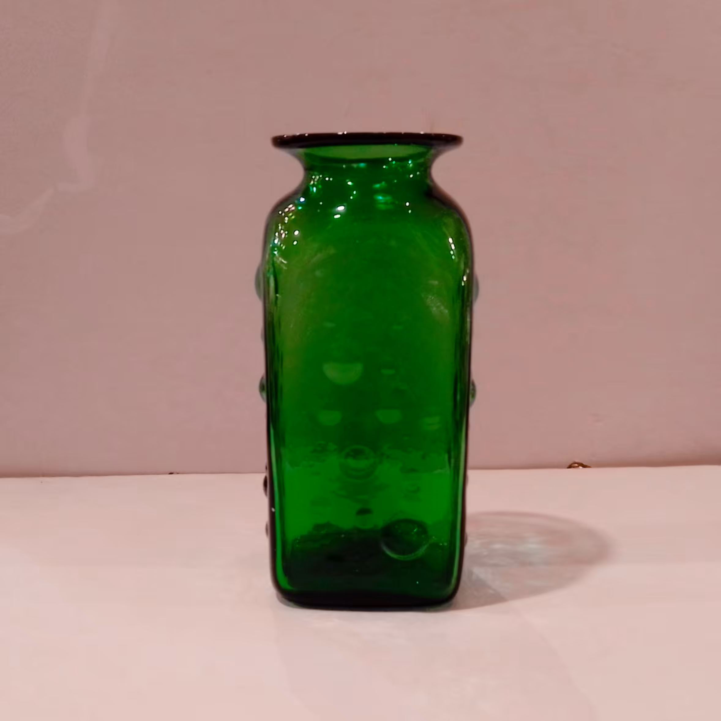 گلـدان شیشه ای دست ساز  سبز