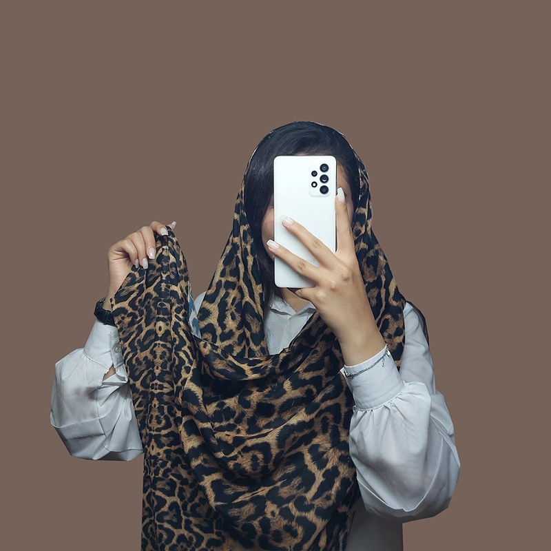 شال زنانه نخی طرح پلنگی