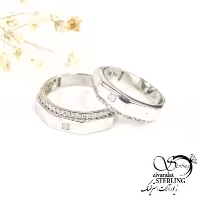 حلقه ست عیار925 نگین مربع کد 8549