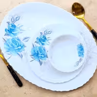 سرویس 26 پارچه آرکوپال گرد دالبری بارانه صورتی و سبز آبی Ourense