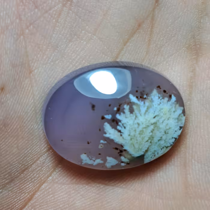 نگین  زیبای سنگ عقیق شجر بهاری مناسب برای گردن آویز و انگشتر کد 05