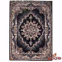 فرش زمرد مشهد طرح 25038 سرمه ای